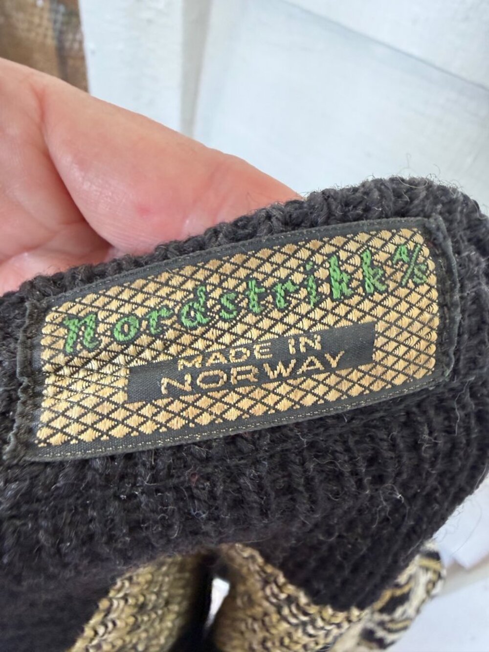 Vintage 50s Womens Nordstrikk Norway Cardigan Black Tan Size L - Picture 5 of 14